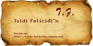Toldi Felicián névjegykártya